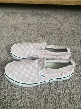 Vans off the wall low Kids Slip-On Checkerboard Sneakers - Light Pink/White